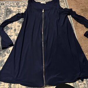 Pinc Navy Long Sleeve Dress with Zipper